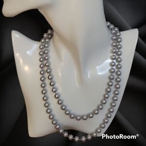 3/$30 Acrylic Pearl Beaded Flapper Necklace
